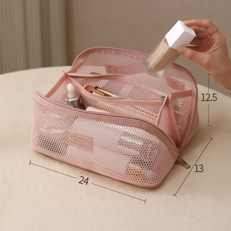 Luxury Skincare Items - Tas Makeup Perjalanan Jaring Mewah Ringan