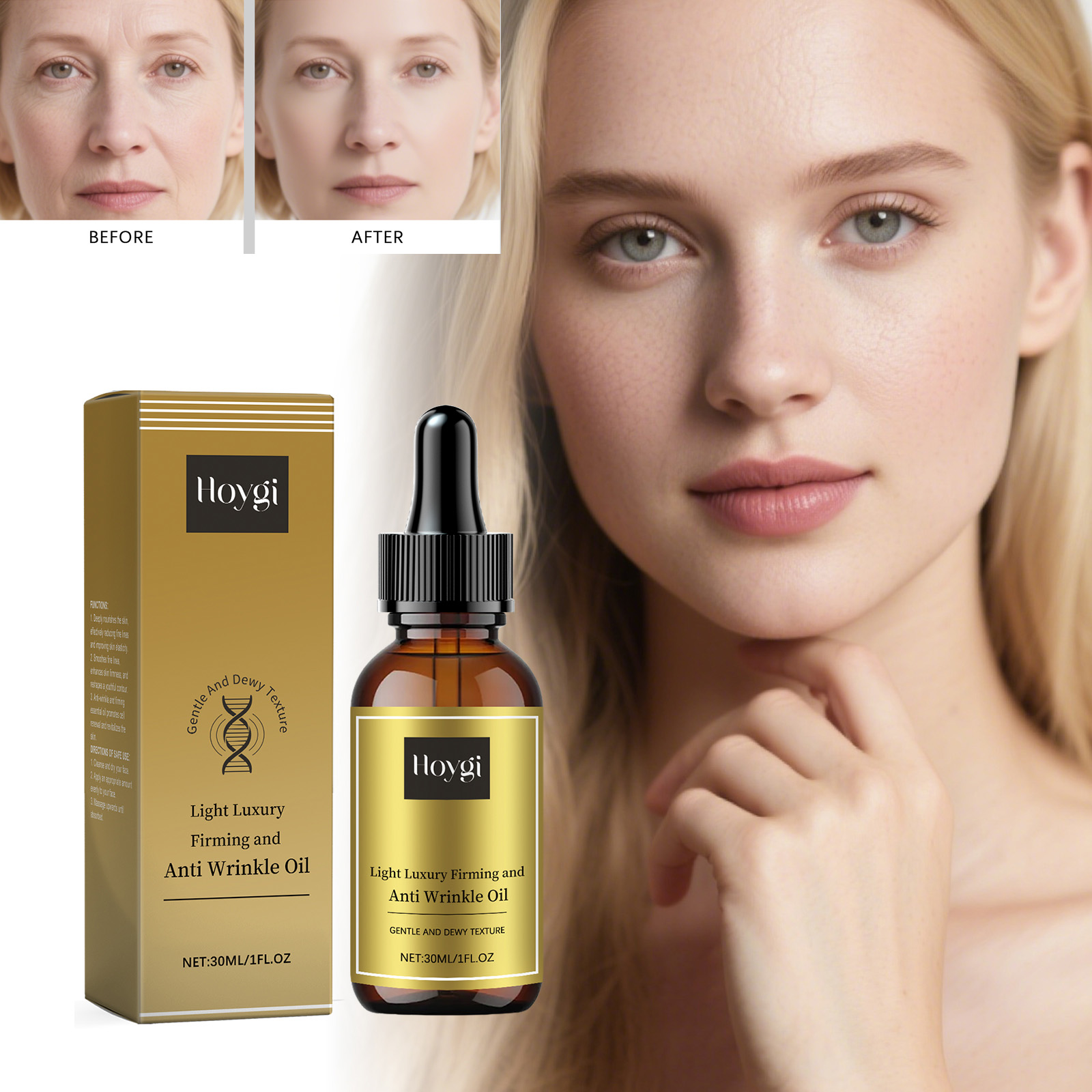 Luxury Skincare Moisturizer - Minyak Perawatan Wajah Pengencang, Anti Kerut,