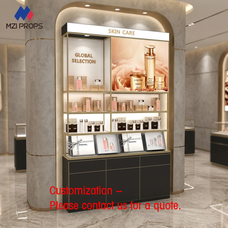 Custom Custom Cosmetic Display - Luxury Skincare Display ulasan dan harga
