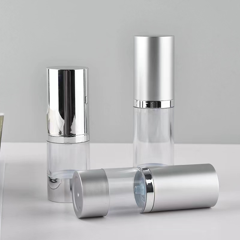 Pompa botol vakum perak terang - Luxury Skincare Bottles ulasan dan harga