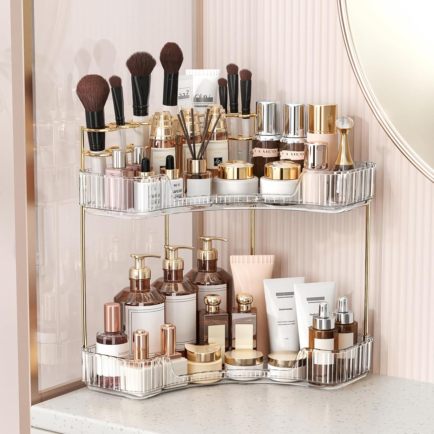 Rak Penyimpanan 2-Tingkat Tran - Luxury Gold Skincare ulasan dan harga