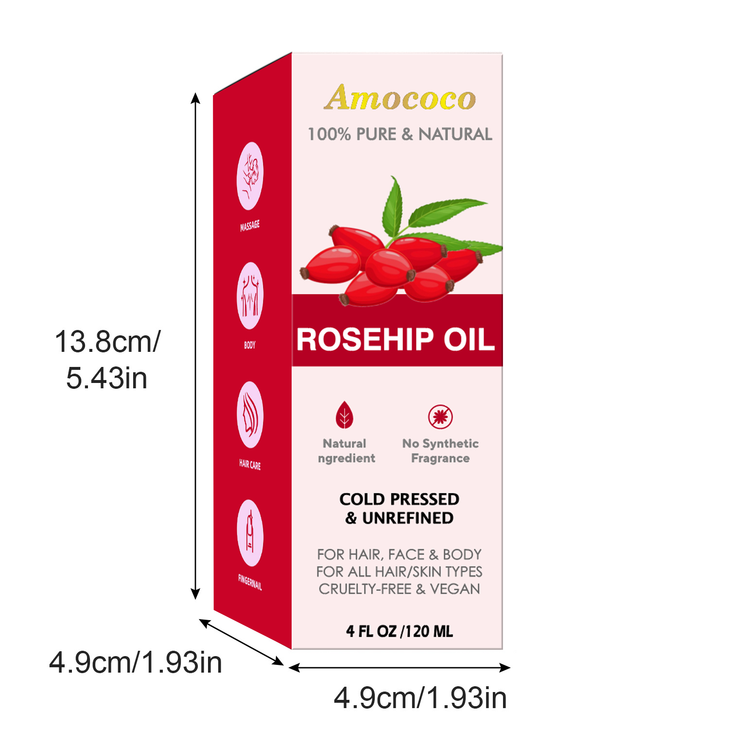 Amococo 2pcs Minyak Jojoba dan - Cold Pressed Rose Hip ulasan dan harga