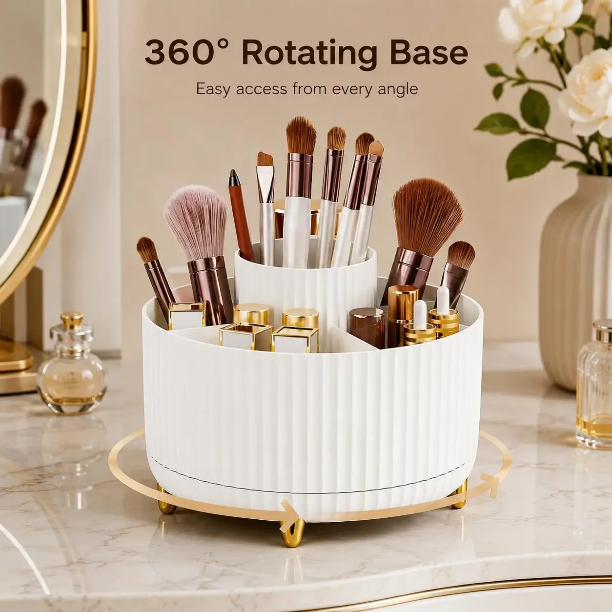 Organizer Makeup Putar 360 Der - Luxury Skincare Display ulasan dan harga