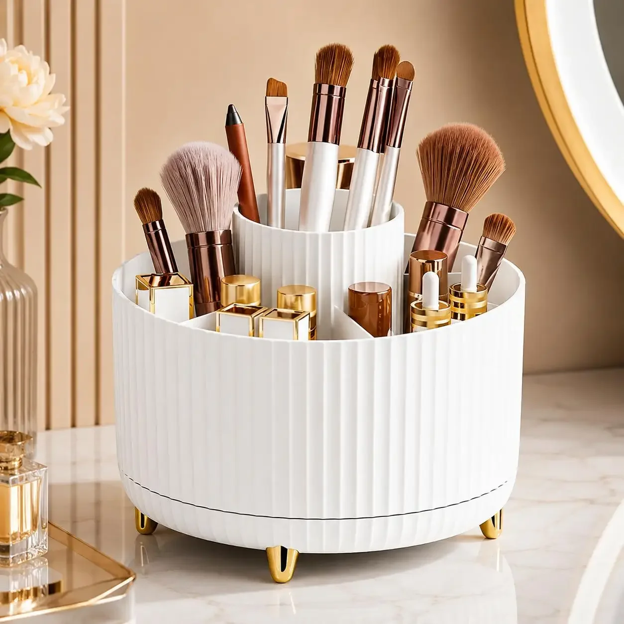 Organizer Makeup Putar 360 Der - Luxury Skincare Display ulasan dan harga